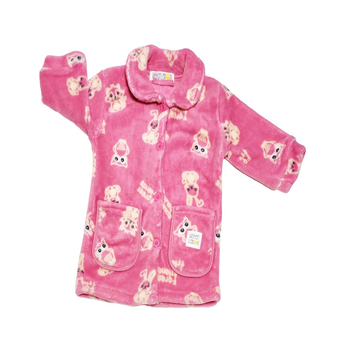 Rosa Bata De Bebé Niña Polar Maquillaje Búhos