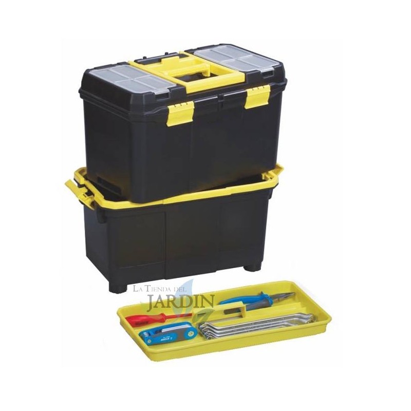 SUINGA Trolley de Trabajo 58x27x46 cm | Carro con Ruedas para Transporte de Herramientas y Equipos | Maletín de Gran Capacidad