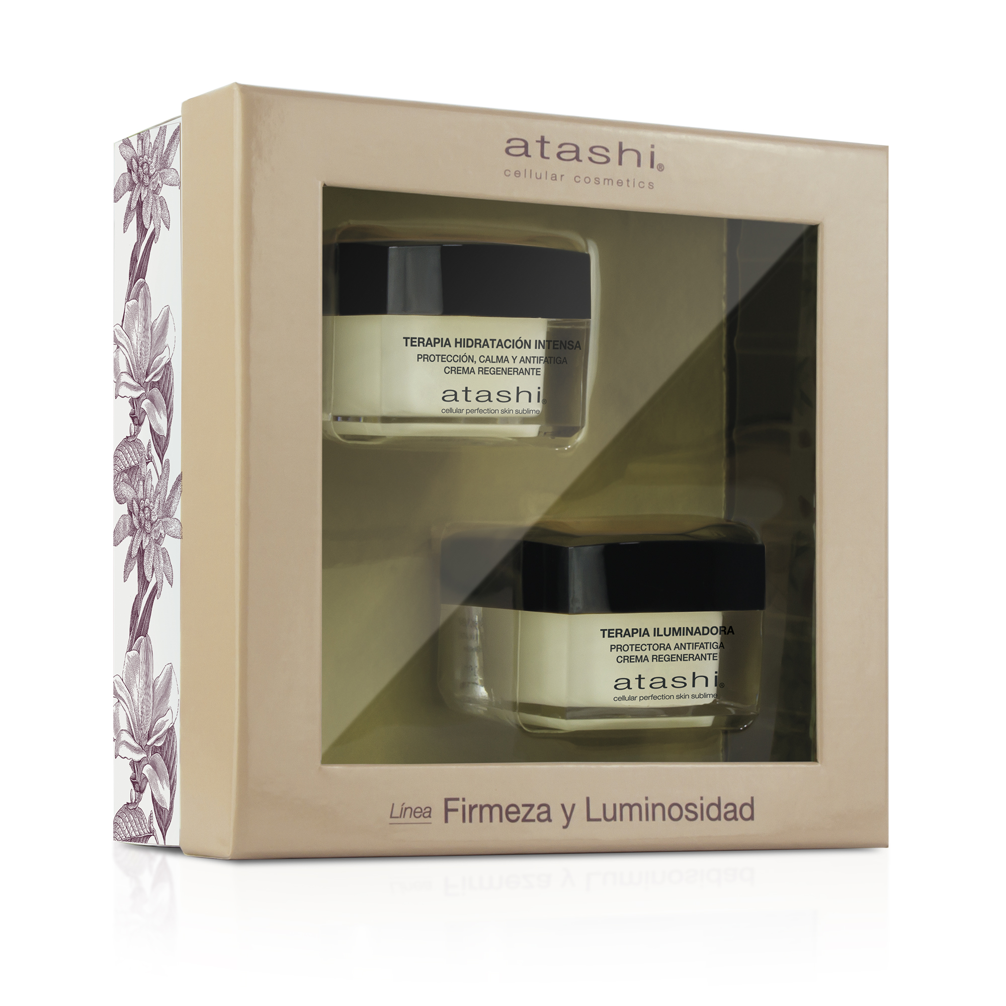 Atashi Cofre Hidratación y Luminosidad | Terapia Iluminadora, 50 ml + Terapia Hidratación Intensa, 50 ml | Piel Hidratada, Luminosa y Saludable | Con Edelweiss