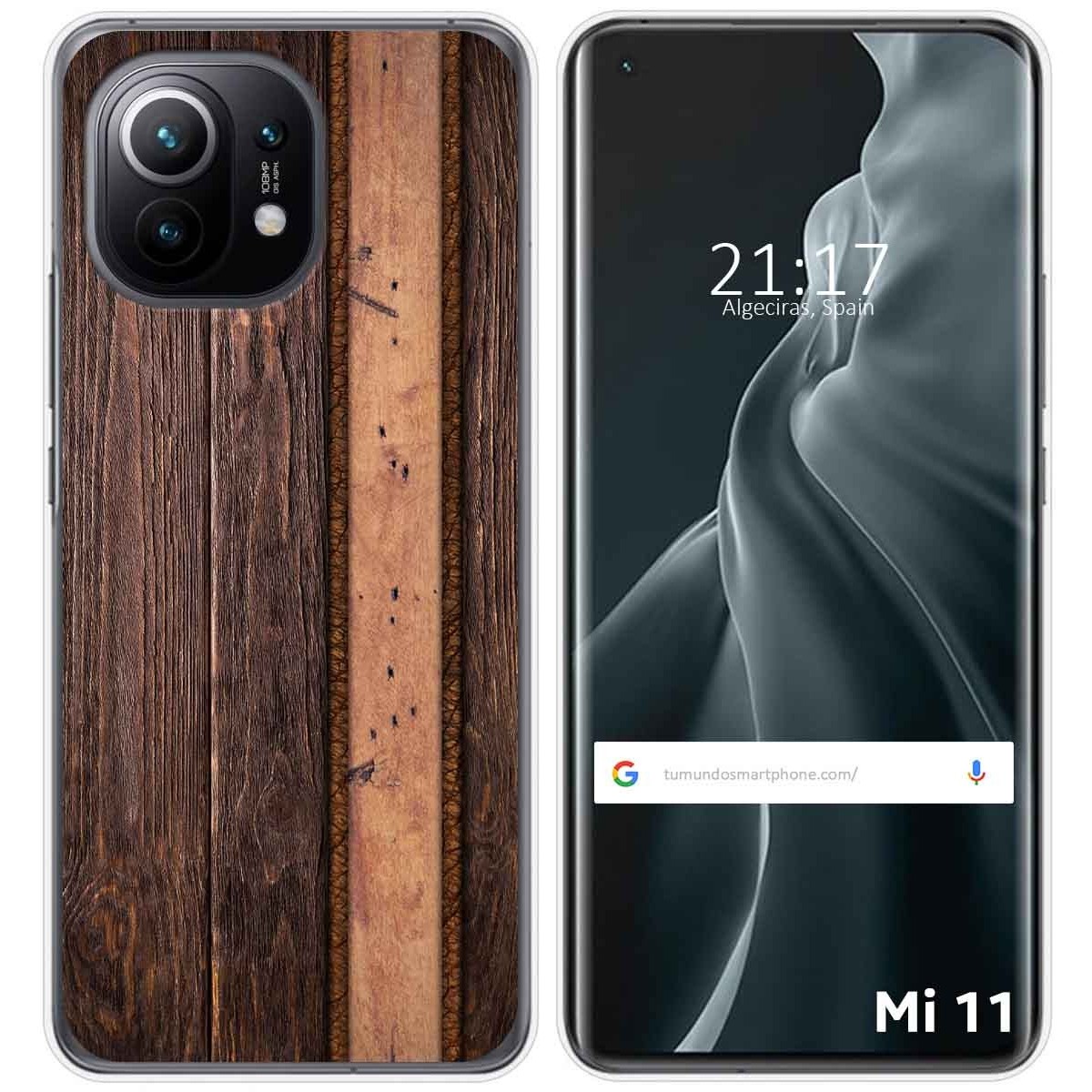Tumundosmartphone Funda Gel Tpu para Xiaomi Mi 11 5G diseño Madera 05 Dibujos