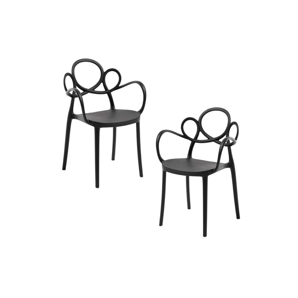 Regalos Miguel - Packs Sillas Jardín - Pack 2 Sillas Sky con Reposabrazos - Negro