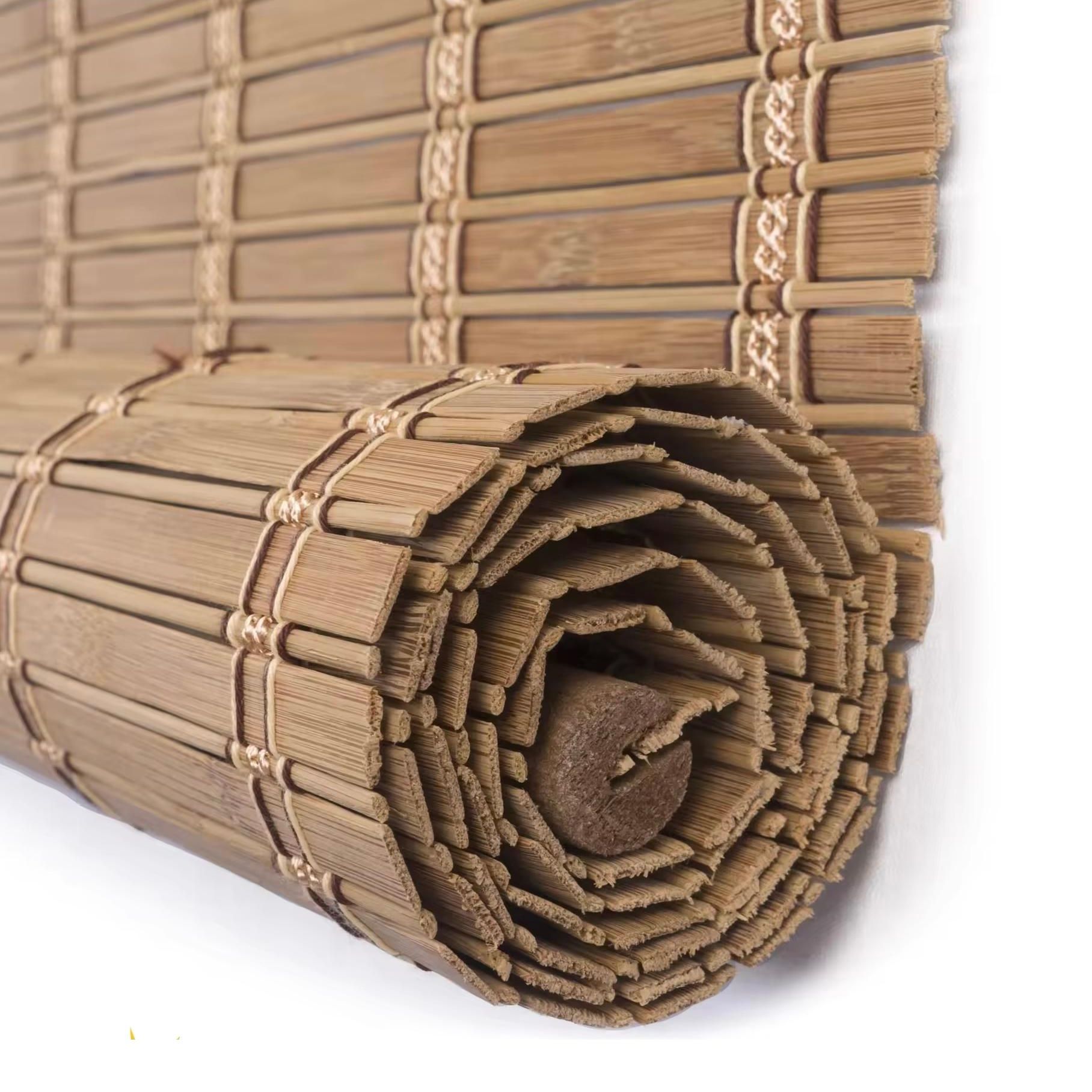 MEJORADA Cortina Persiana de Madera Incluye Accesorios, Estor de Bambú Enrollable para Ventana y Puerta(DIMENSIONES ANCHO X LARGO)