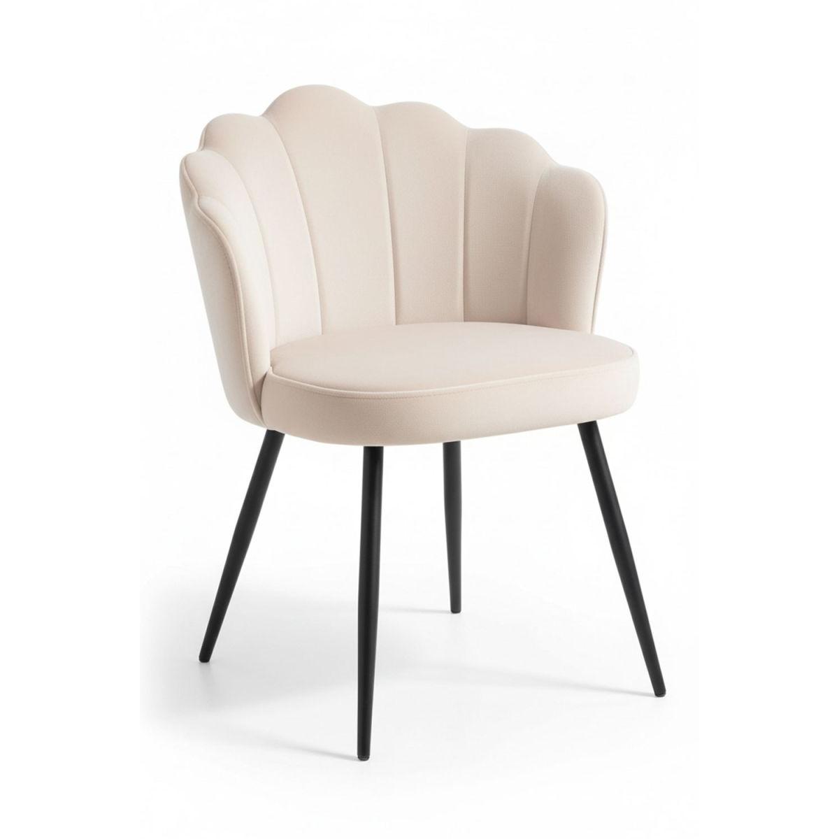 Regalos Miguel - Sillas Comedor - Silla Blume Terciopelo Patas Negras - Beige