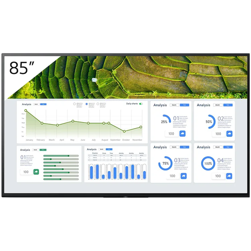 Monitor Profesional Sony Bravia 98" Full Array Led Resol. 4k / Hdr / Brillo 440 / Operación 24/7 / Horiz./apaisado / Control Ip