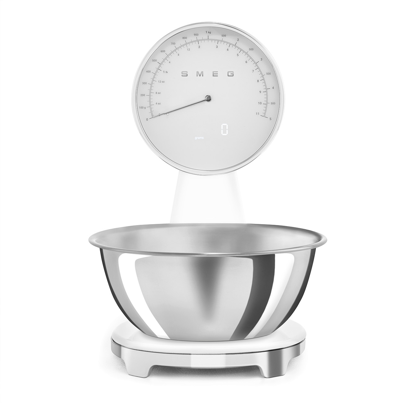 Báscula de cocina - Analógico y digital - Estilo 50's - Blanco brillante - Función Smoothie