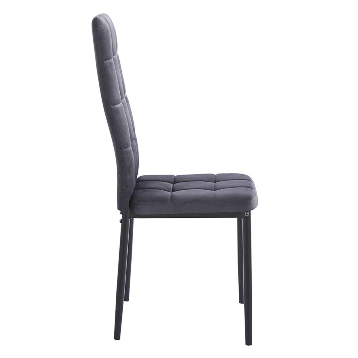 Regalos Miguel - Packs Sillas Comedor - Pack 4 Sillas Lan Terciopelo - Gris oscuro