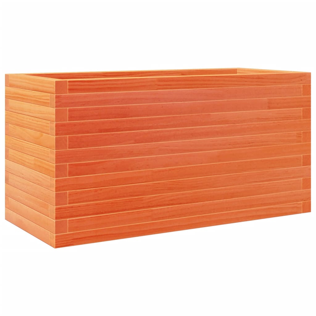 vidaXL Jardinera madera maciza de abeto 90x40x45,5 cm Color Pino natural,  Blanco,  Marrón cera y mas