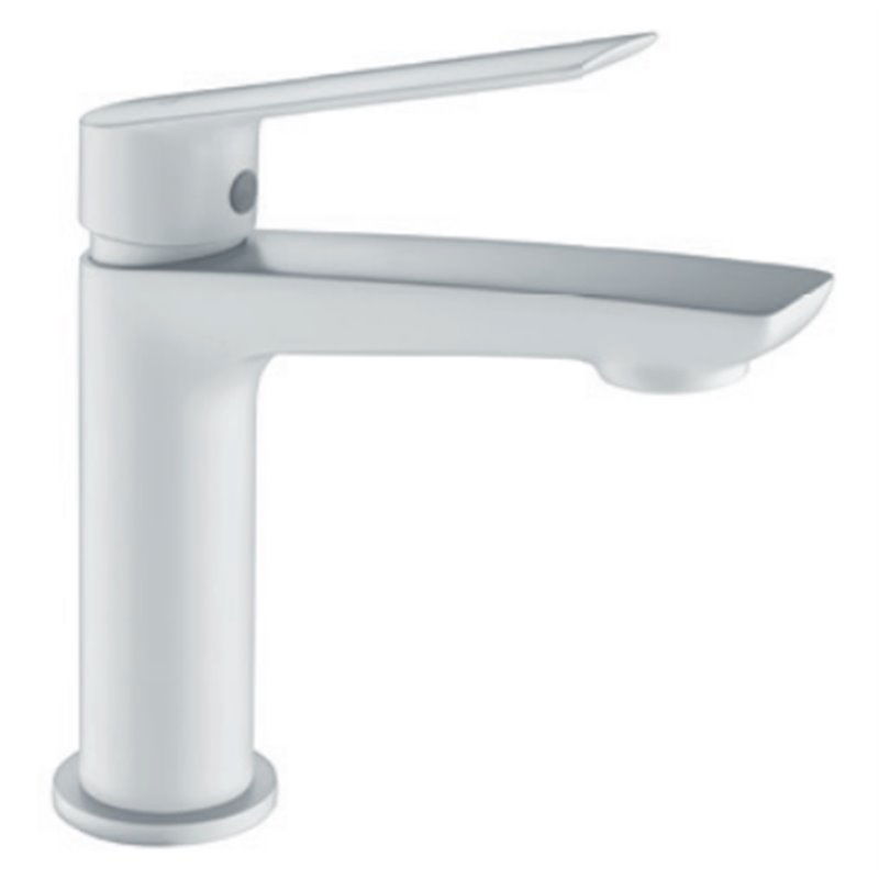Imex Luxor BDX023-1BL grifo monomando para lavabo de latón con acabado blanco mate
