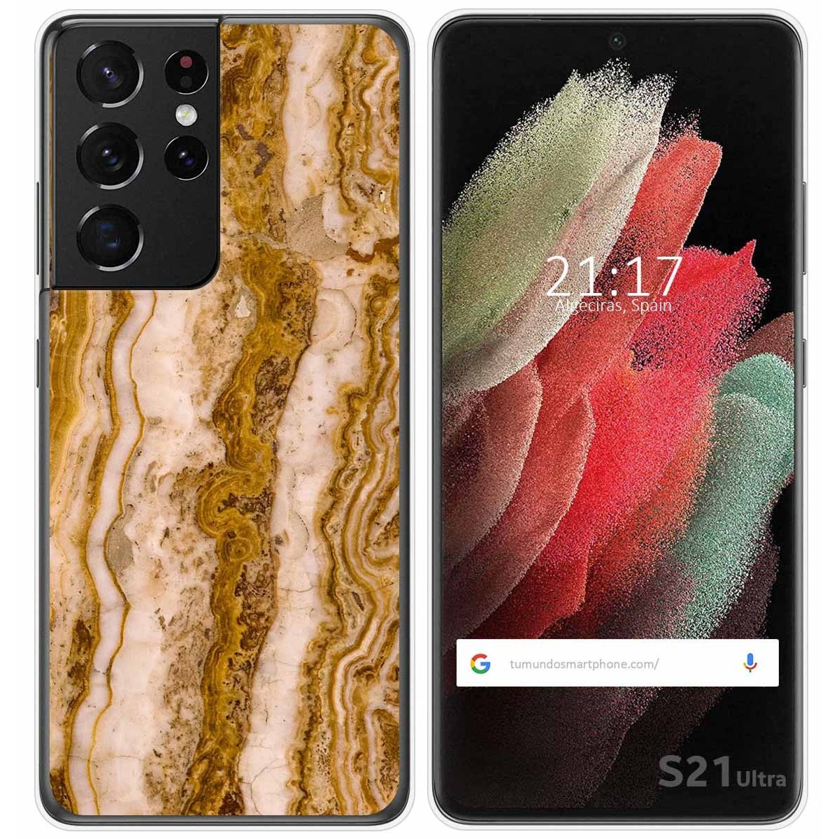 Tumundosmartphone Funda Gel Tpu para Samsung Galaxy S21 Ultra 5G diseño Mármol 10 Dibujos