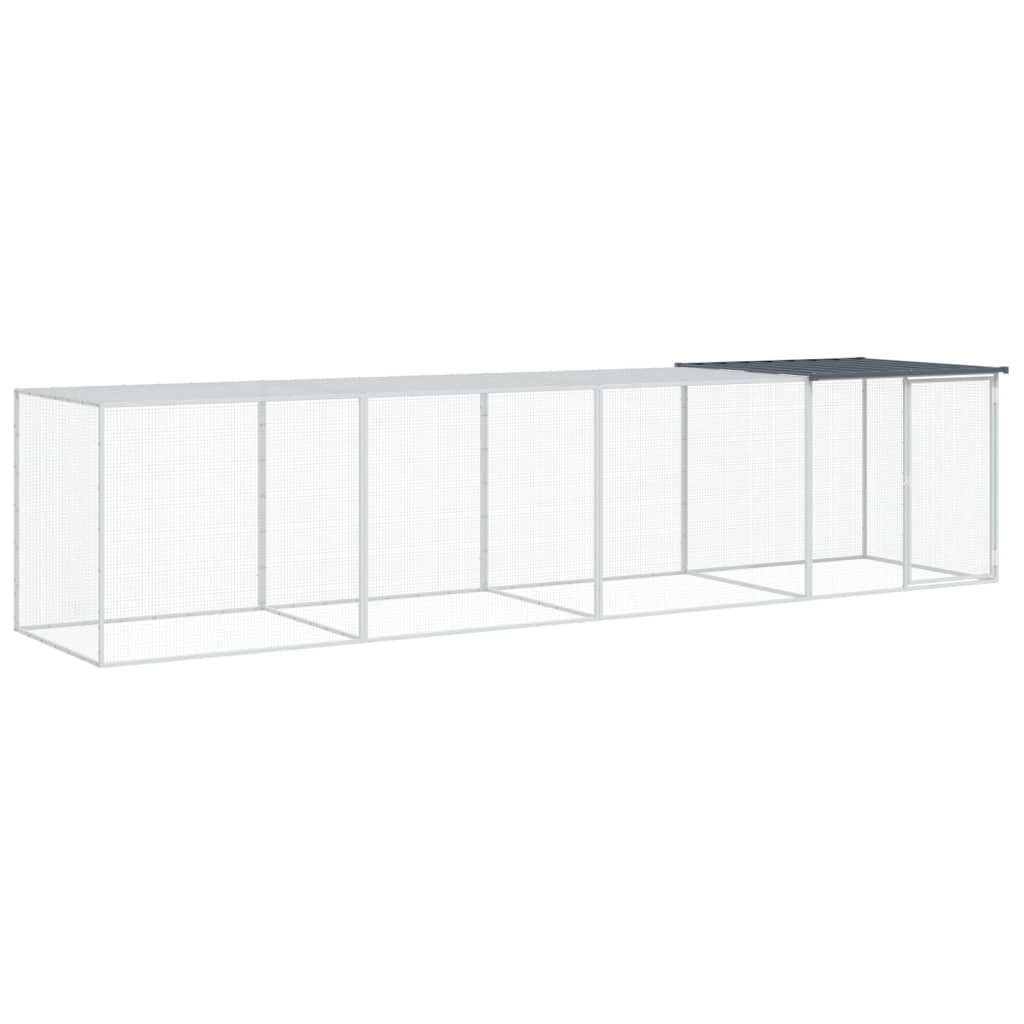 vidaXL Gallinero con techo acero galvanizado  403x98x90 cm