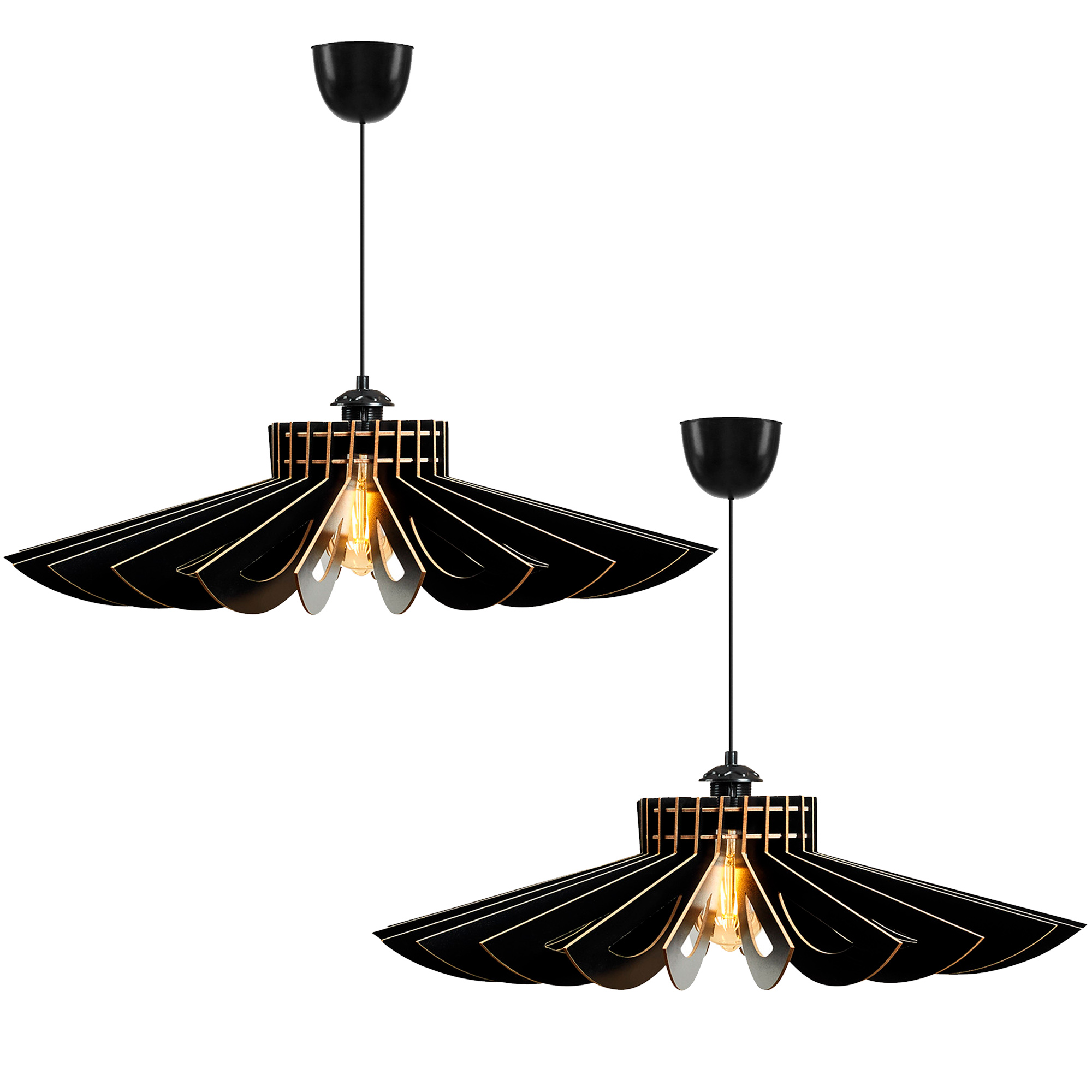 Juego de 2 Lámparas de techo 45 cm. negro, tipo E 27 Max 45 - 60 W WELLHOME