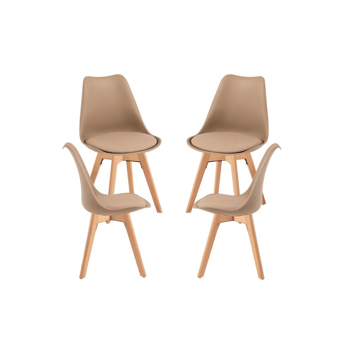 Regalos Miguel - Packs Sillas Comedor - Pack 4 Sillas Synk Basic - Trigo