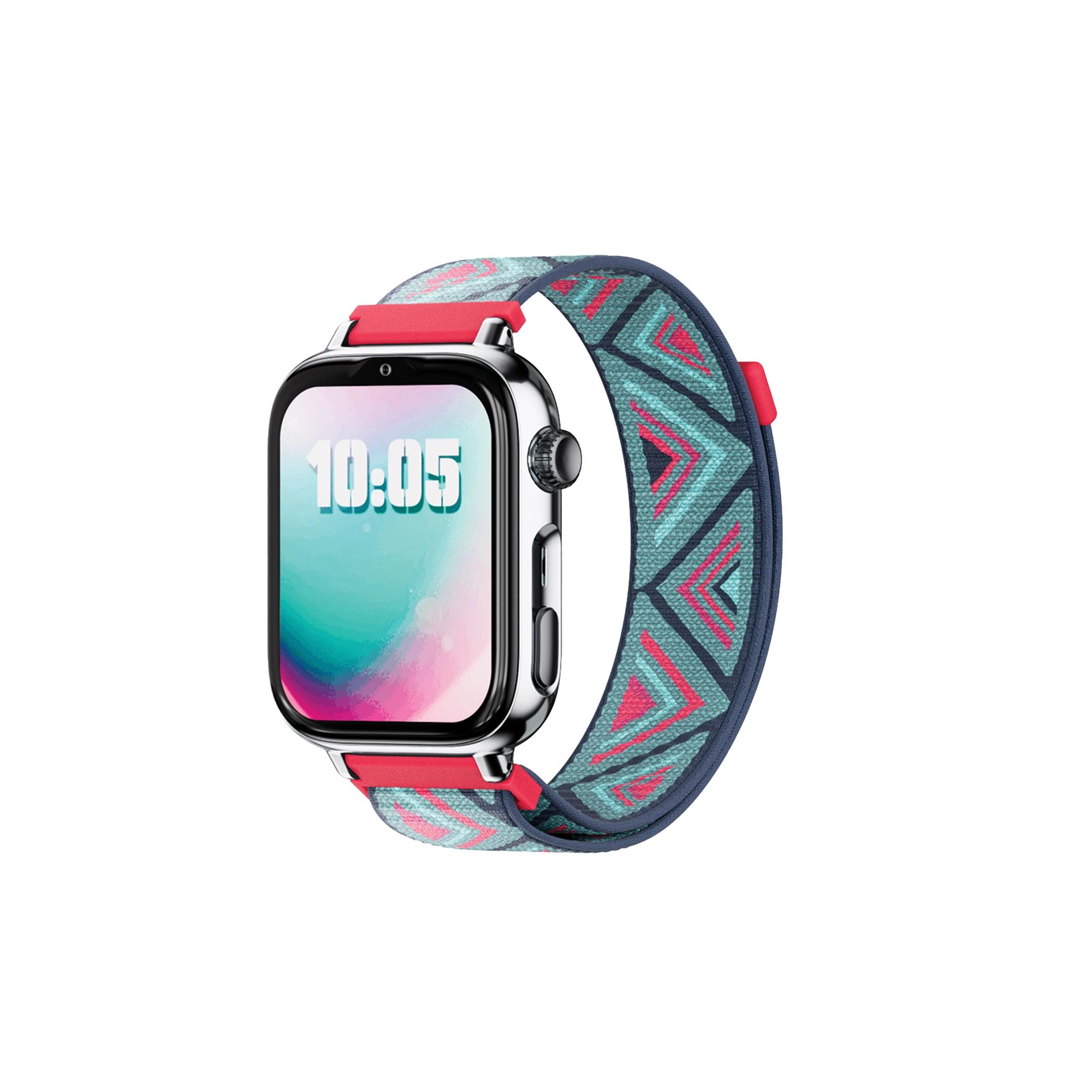 SaveFamily SaveWatch Plus 2 Reloj Inteligente Niño con Localizador GPS, Inteligencia Artificial, IA, Llamada, Vídeo, Whatsapp, Spotify, App Store Carcasa Plata y Correa Tela Color Tela Tribeca SmartWatch Save Watch NO INCLUYE SIM