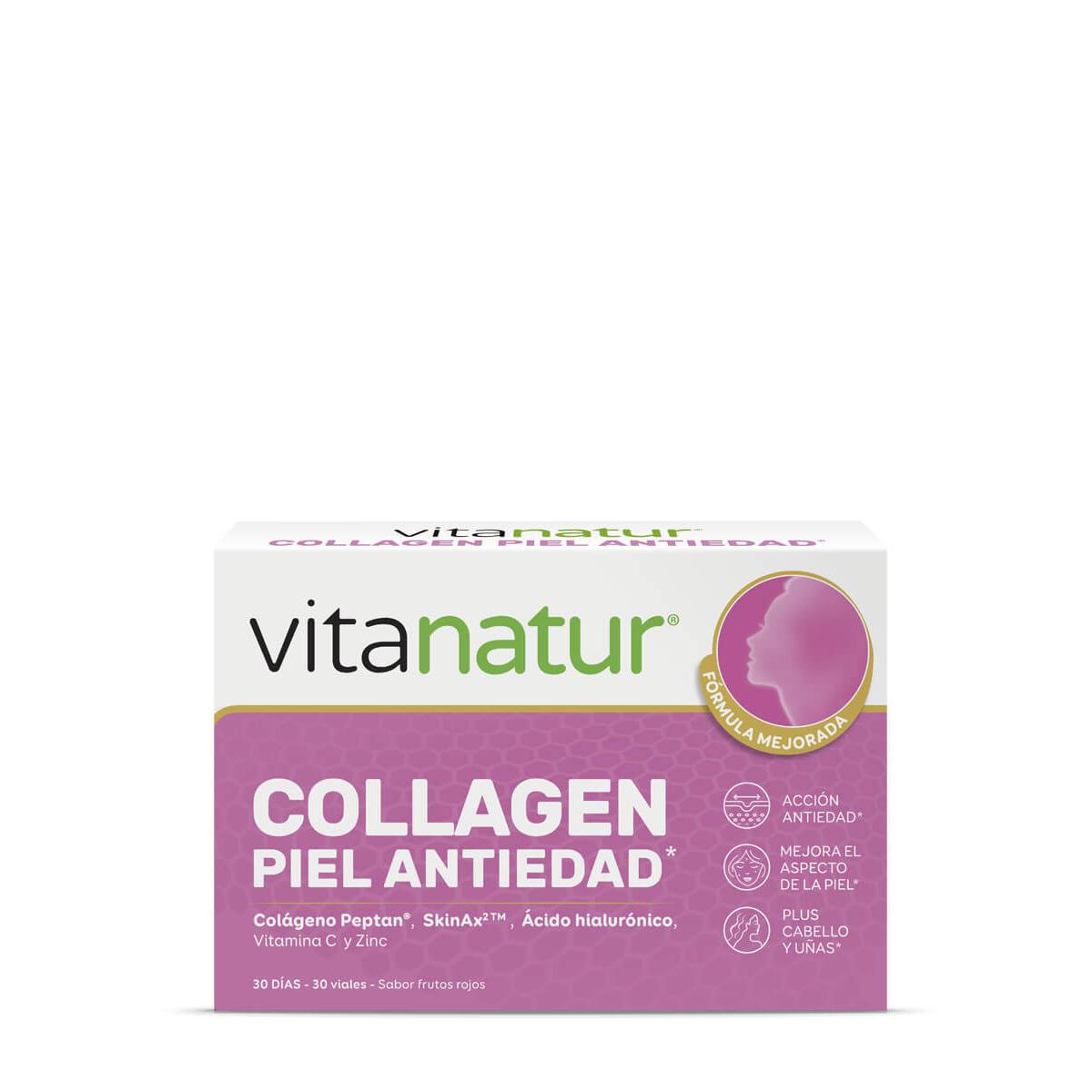 Vitanatur collagen piel sabor frutos rojos 30 viales