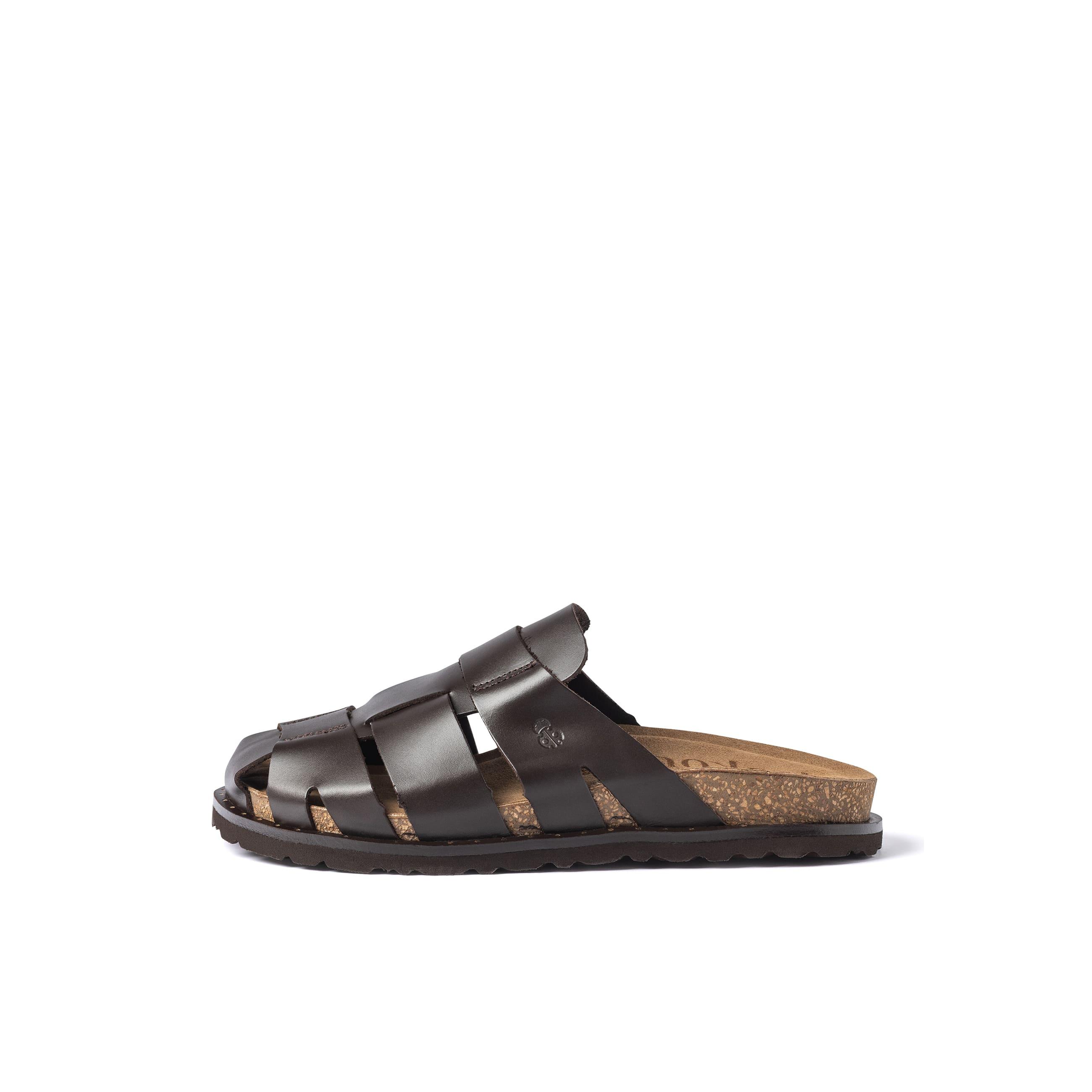 YOKONO sandalia plana BOLUS-262 MARRÓN OSCURO | Zapatos mujer Primavera-Verano | Piel vacuna  Napa | 3 CM