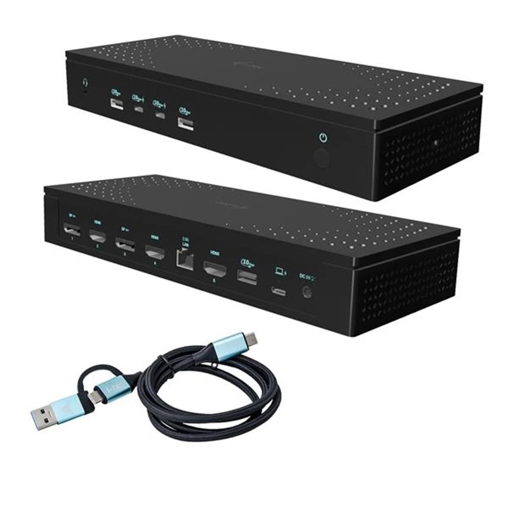 I-Tec - Estación de acoplamiento CA5MONITORDOCKPD con 5 monitores 4K/60 Hz o 1 monitor 8K, USB4/Thunderbolt™, carga 100 W y LAN 2.5G para profesionales