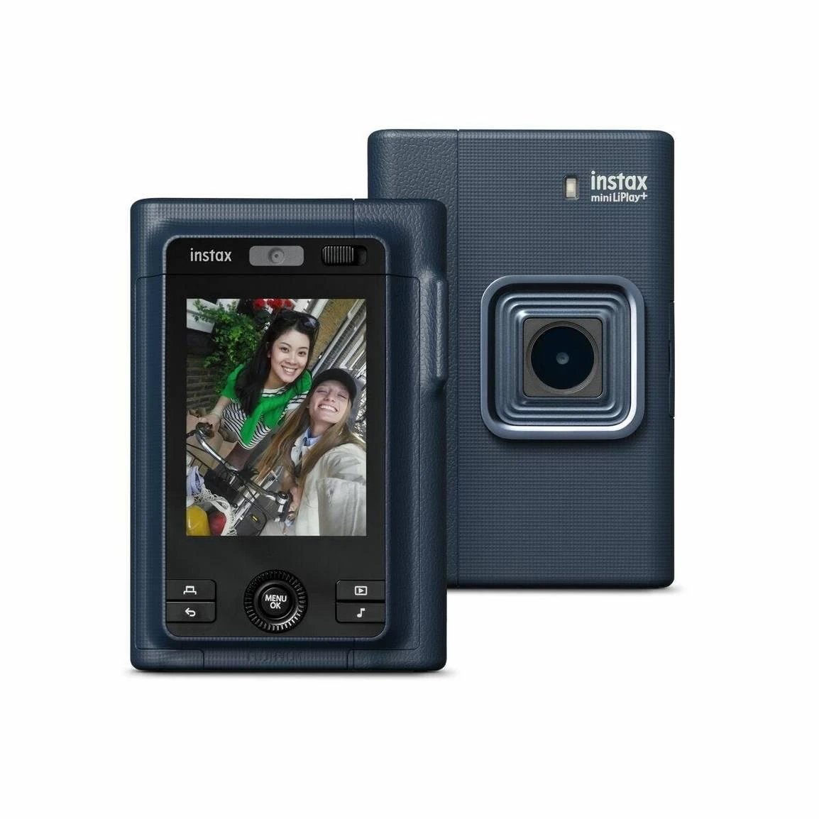 Cámara fotos digital instantánea híbrida 5 CMOS Visor LCD Fujifilm INSTAX MINI LIPLAY+ MIDNI  | 28 mm, Bluetooth, Midnight Blue