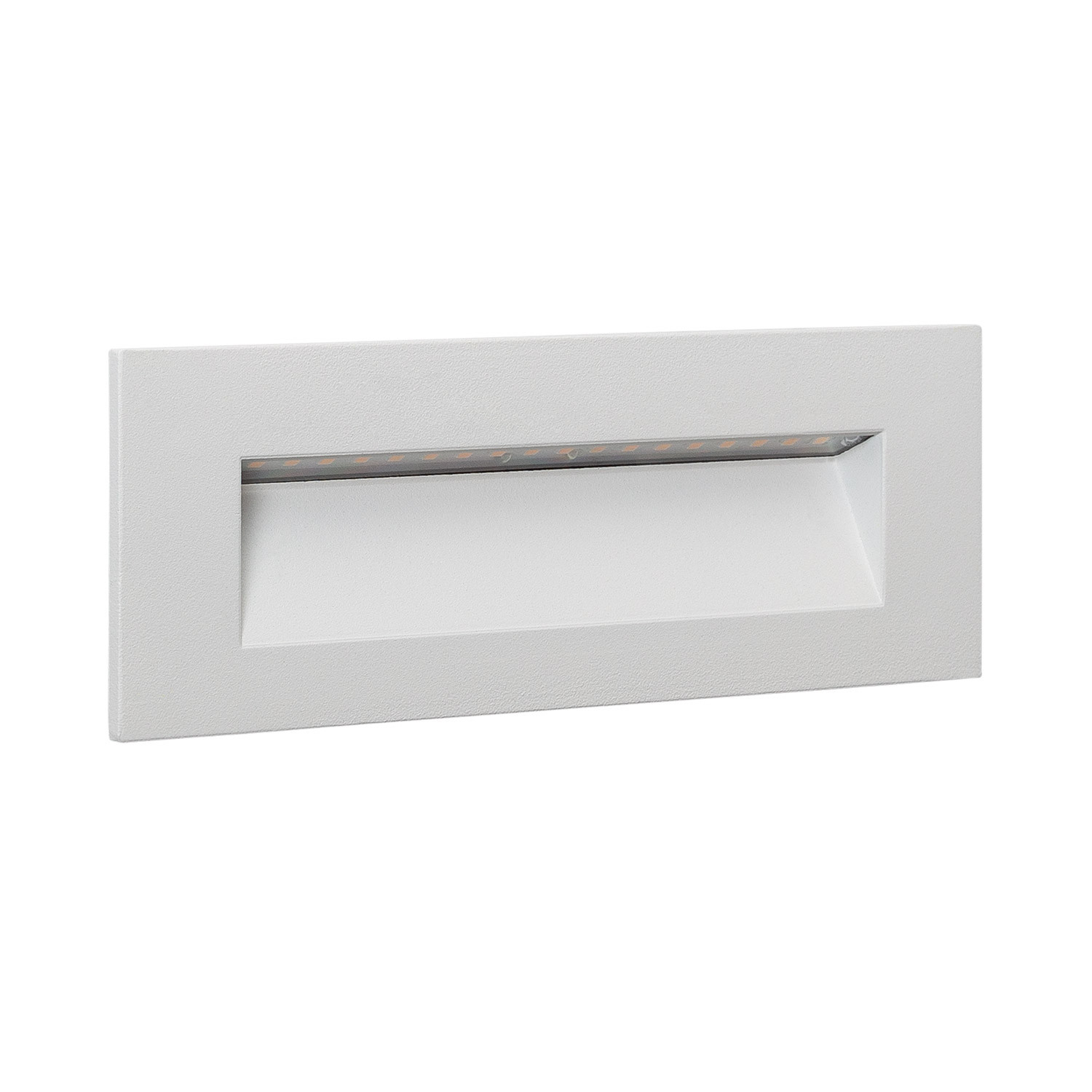Ledkia Baliza Exterior LED 6W Empotrable Pared Rectangular Blanco Groult 2700K Blanco Cálido