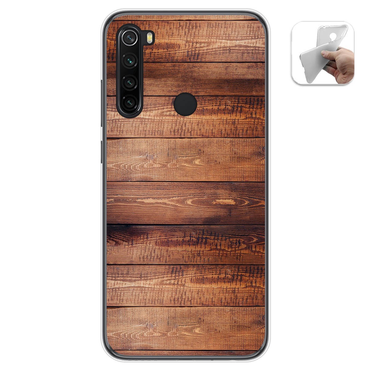 Tumundosmartphone Funda Gel Tpu para Xiaomi Redmi Note 8T diseño Madera 02 Dibujos
