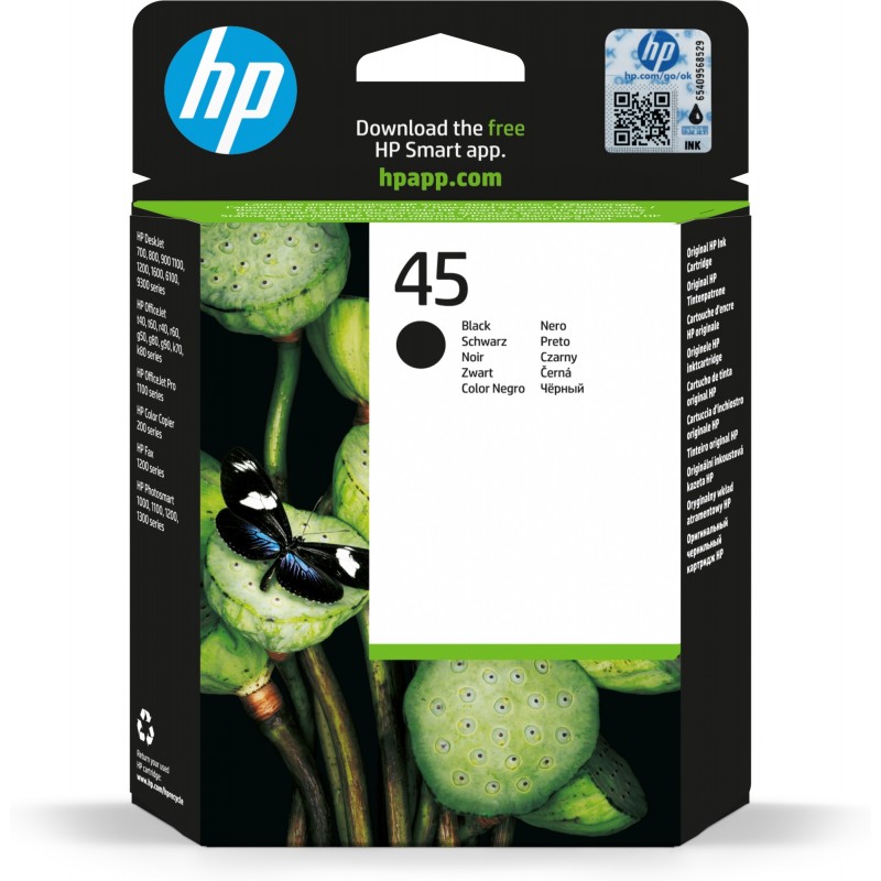 HP - Cartucho de tinta original 45 grande negro 51645AE
