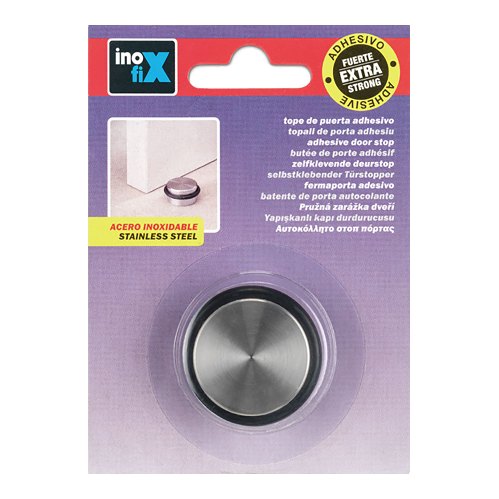 tope cilindrico acero inoxidable con adhesivo extra fuerte (blister) inofix