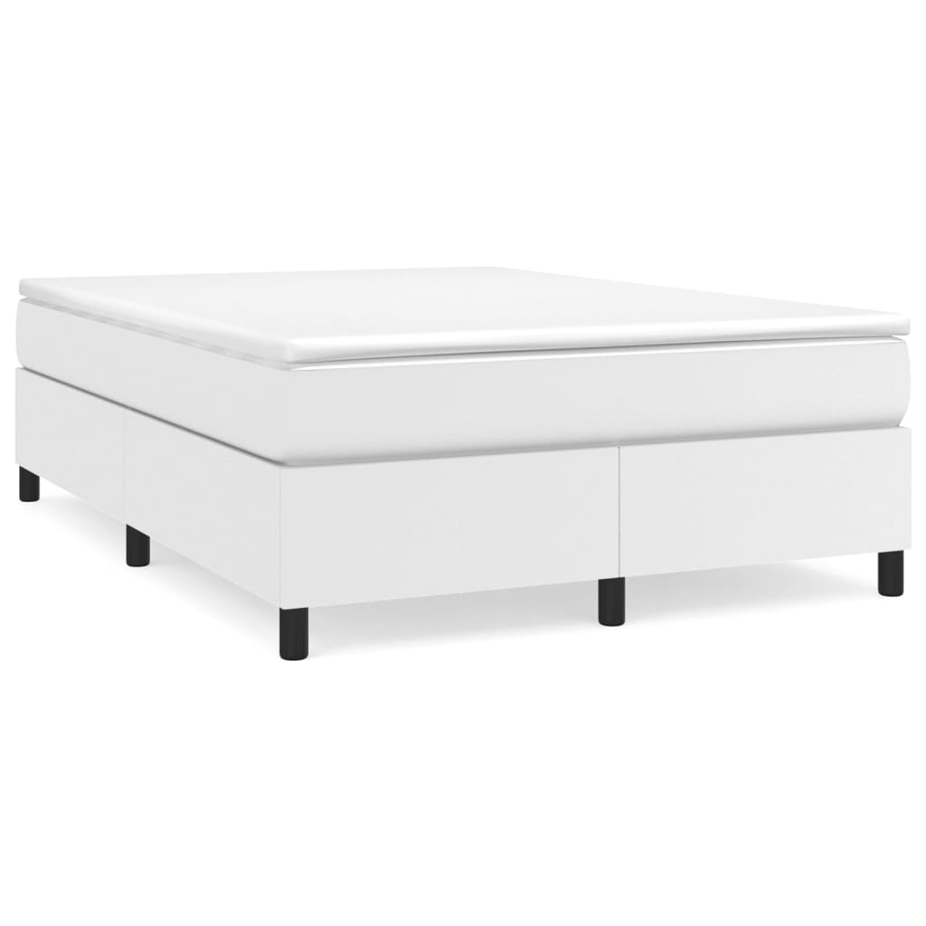 vidaXL Estructura de cama con somier cuero sintético blanco 140x200cm