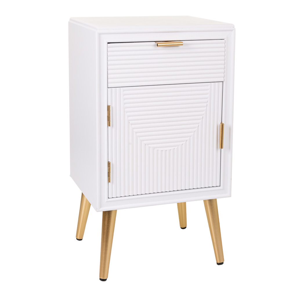 Wonderlust Deco - Mesita de madera blanca 39,5x36x70,5 Blanco 39,5x36x70,5h cm