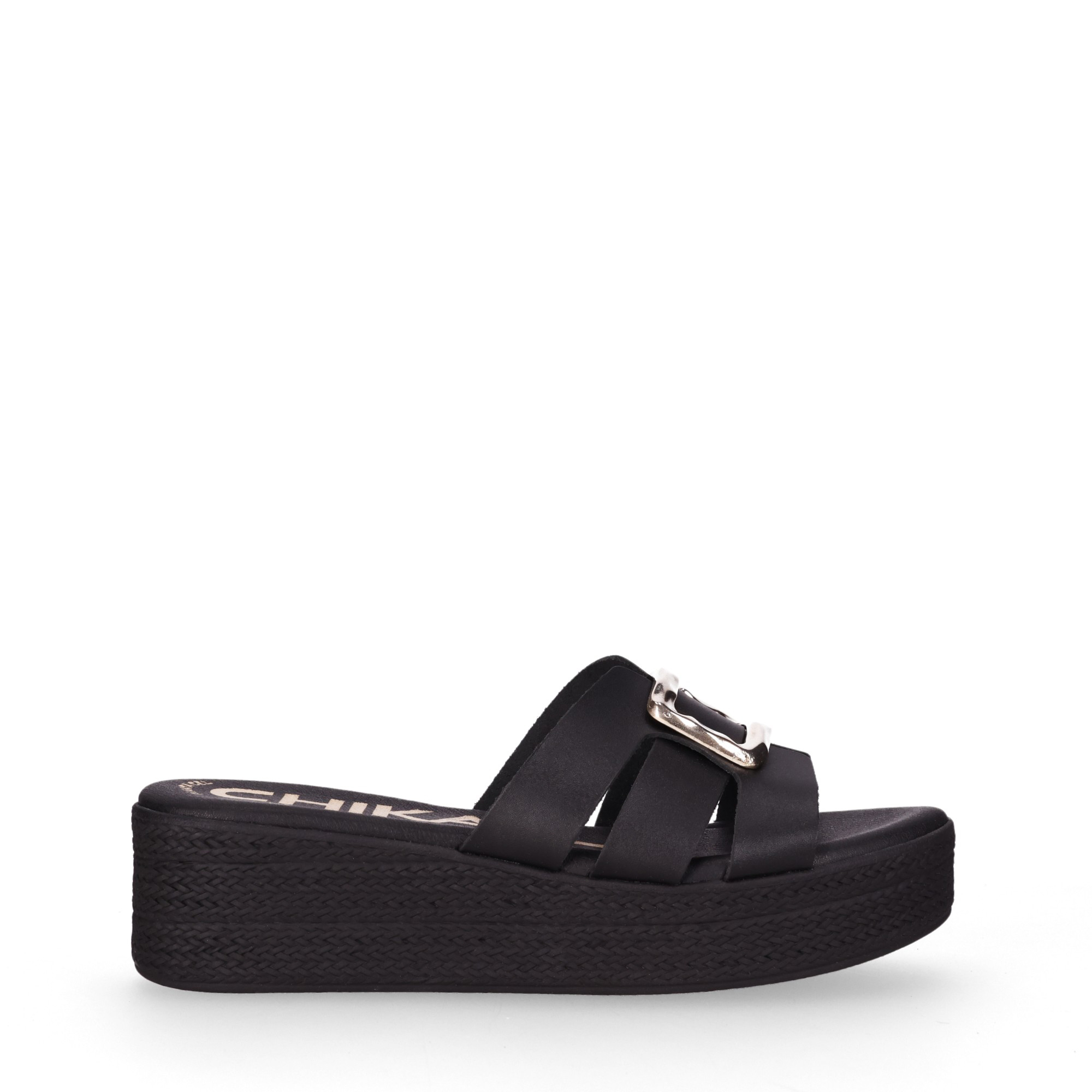 Chika10 Leather ATHENEA 25N Sandalia de CuÃ±a Negro/Black