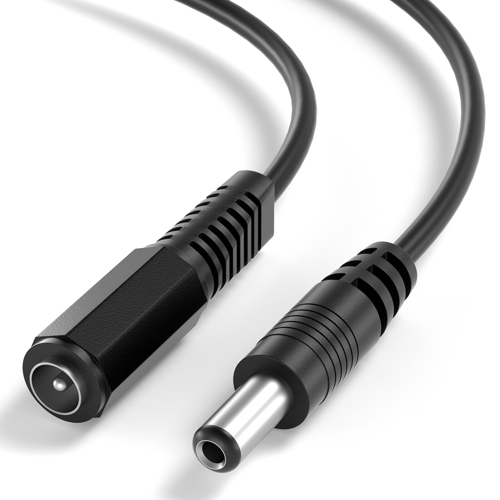 CABLEPELADO Cable alimentación CC | Cable de Extensión de Alimentación CC | Compatible con CCTV, DVR, Tira LED, Router, Pantallas, Sensores, Alexa | 2V CC 2A | DC 5.5 x 2.1 mm | Negro | 10 Metros