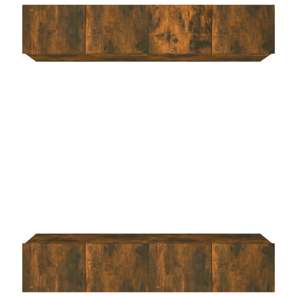 Vidaxl Muebles TV 4 Uds Madera Contrachapada 80x30x30 Cm - Marrón Roble