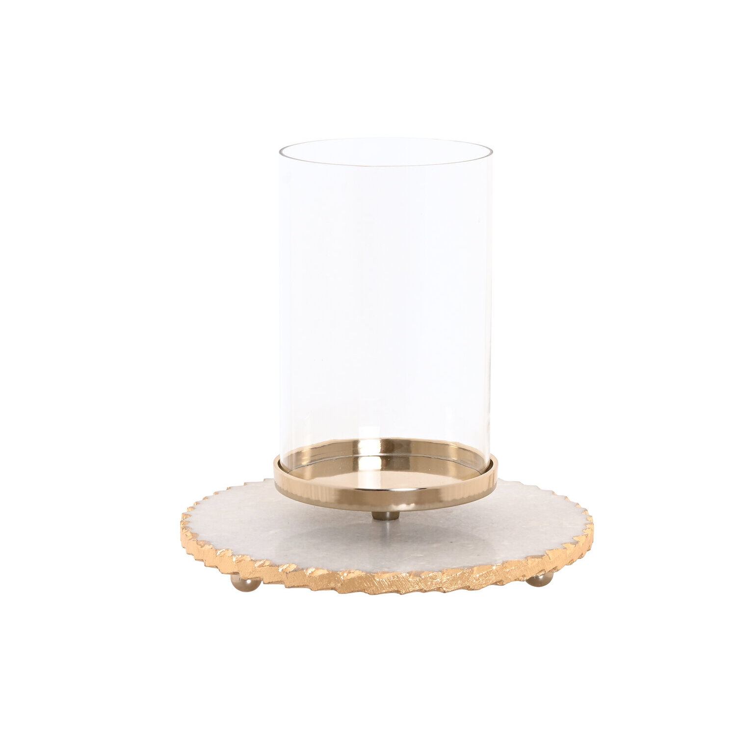 Portavela marmol cristal 25x25x27 blanco , La mejor decoración para tu hogar.