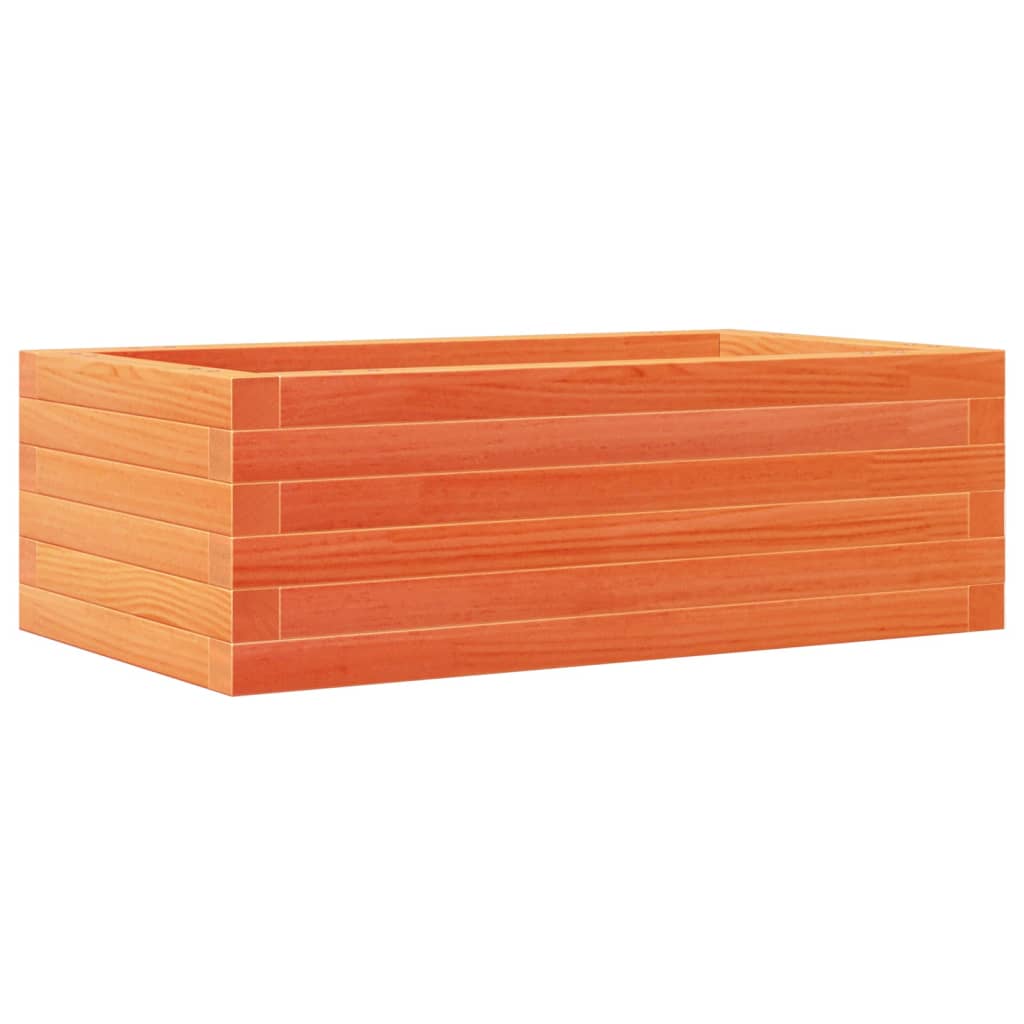 vidaXL Jardinera de madera maciza de pino 70x40x23 cm Color Pino natural,  Blanco,  Marrón cera y mas