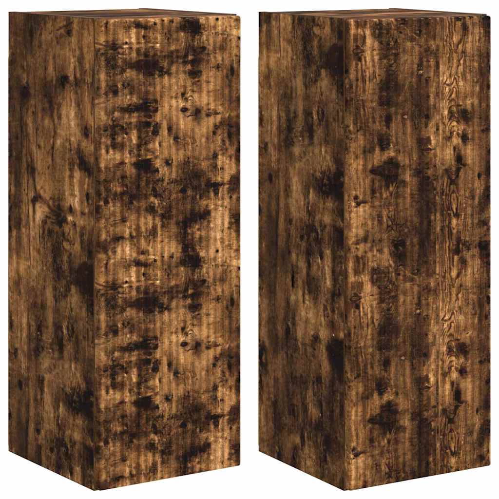 vidaXL Mueble de TV Montado en la Pared 2 uds. Madera de ingeniería Multicolor