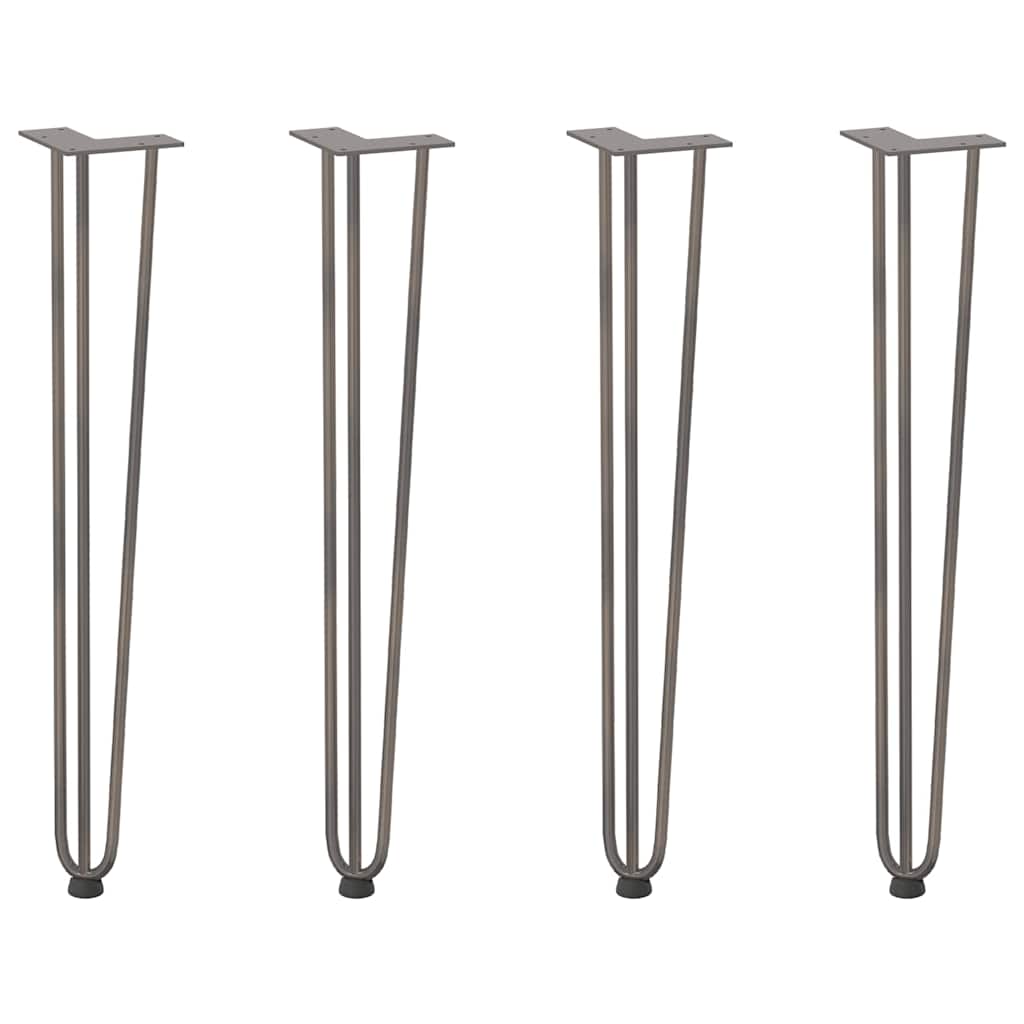 vidaXL Patas de horquilla para consolas (4 unidades) 72 cm, acero macizo