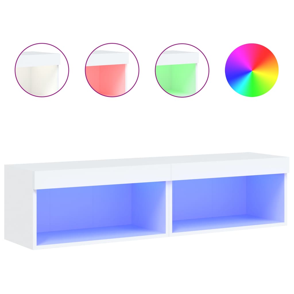 vidaXL Muebles para TV con luces LED 2 uds 60x30x30 cm, Mueble de Salon, Mueble TV, Mueble TV salon, Mesa de TV, Mueble tele