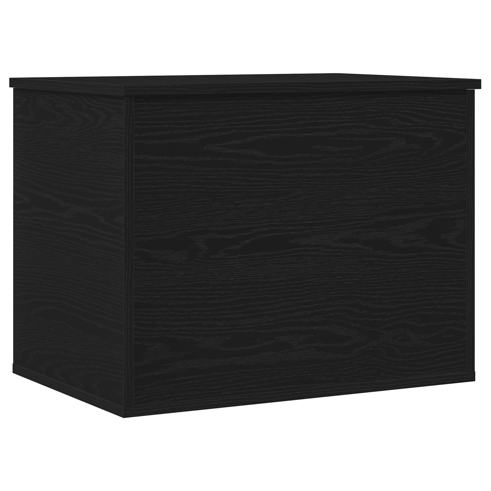 Caja de almacenamiento vidaXL con tapa Madera negra 60x42x46 cm Madera de ingeniería