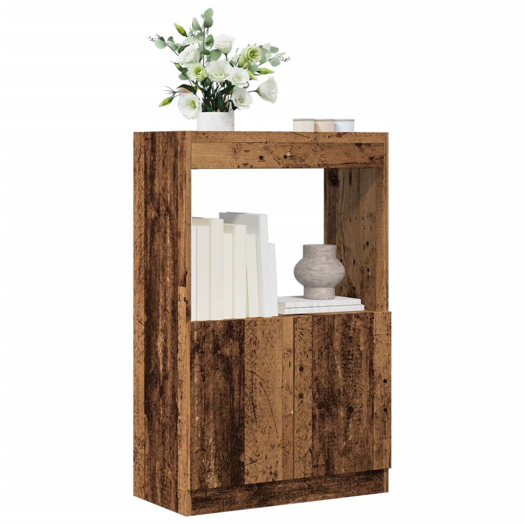 vidaXL Aparador alto madera ingeniería 63x33x100 cm en color Negro/Gris hormigón/Gris sonoma y más