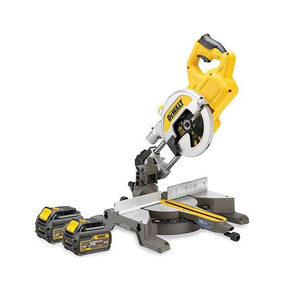 DeWalt DCS777T2-QW - Ingletadora telescópica sin escobillas XR Flexvolt 54V / 18V con batería Li-Ion 6, 0 Ah, diámetro de 216 mm y luz XPS