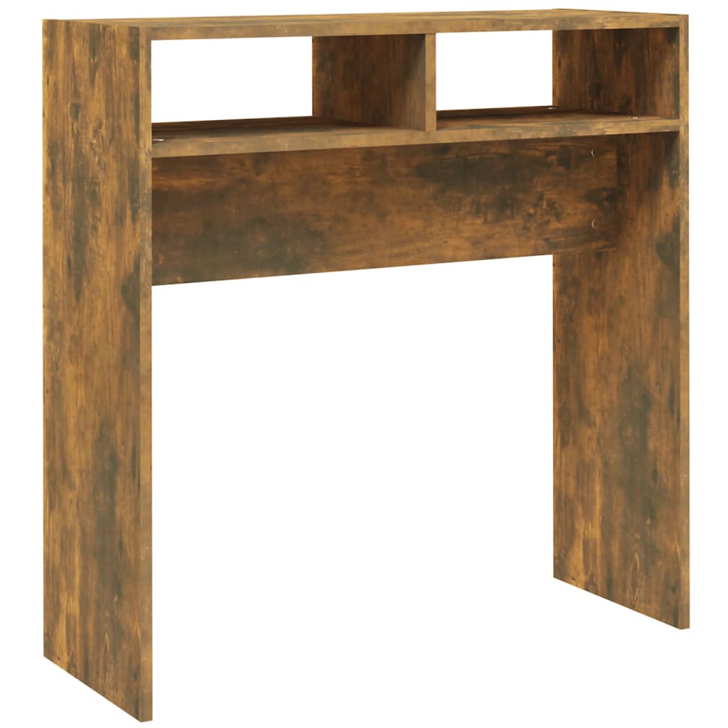 vidaXL Mesa consola madera contrachapada roble ahumado 78x30x80 cm