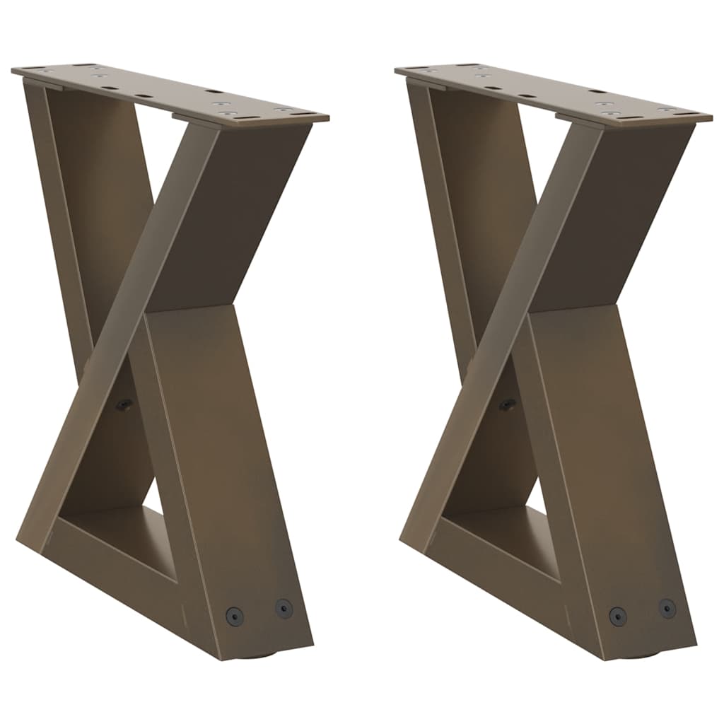 vidaXL Patas para mesa de centro (2 unidades) 40 x (30-31,3) cm, acero