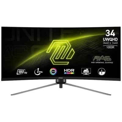 Monitor Gaming VA MSI 34" 3440 x 1440 (UltraWide Dual Quad HD) 9S6-3DD14H-030 | 200hz, 0,5 ms (GTG), 21:9