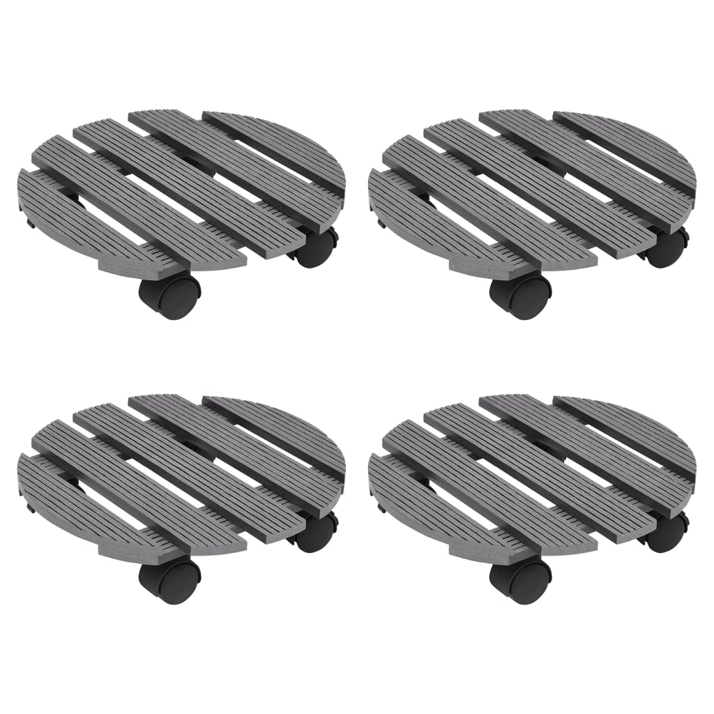 vidaXL 4x Soportes con Ruedas para Plantas WPC Cajón Flores Transporte Color Marrón,  Gris, y mas