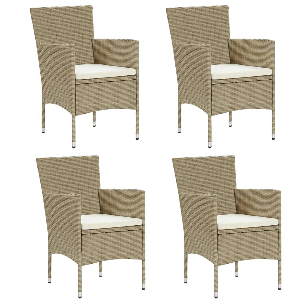 vidaXL Sillas de comedor para jardín 4 unidades ratán sintético