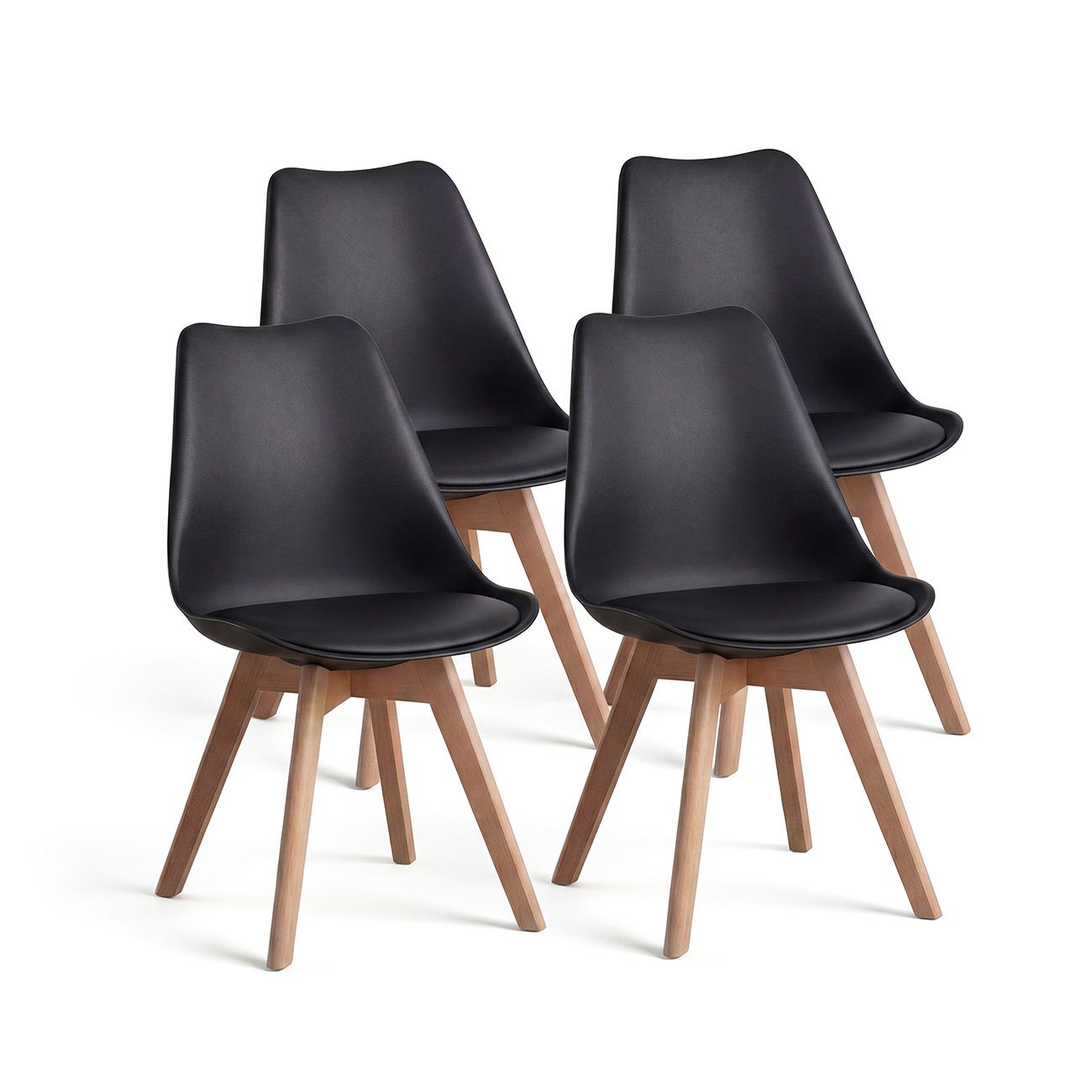 duehome - Pack 4 sillas de comedor 83x39,5 cm Beench