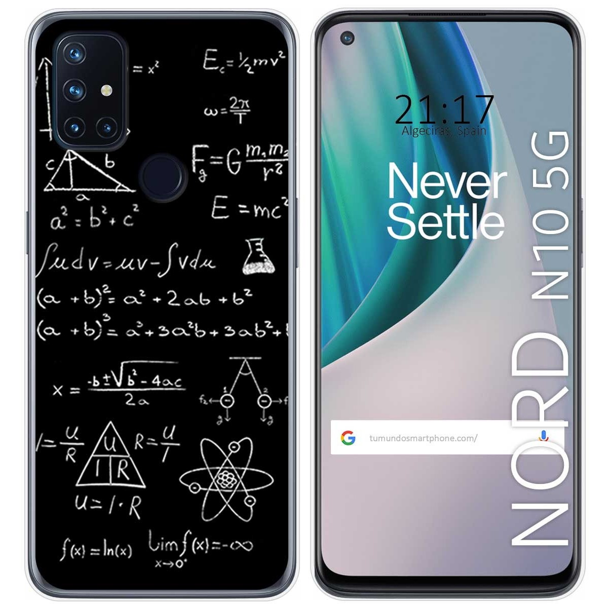 Tumundosmartphone Funda Gel Tpu para Oneplus Nord N10 5G diseño Formulas Dibujos