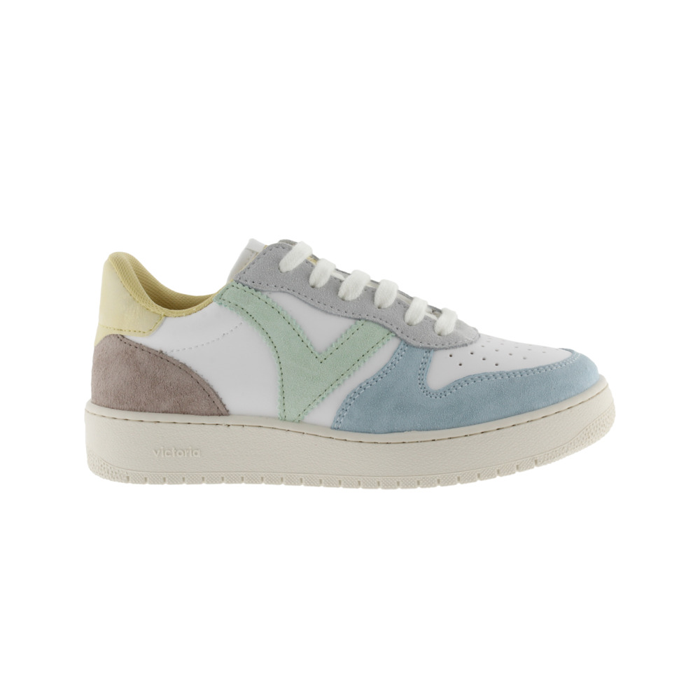 Victoria Madrid Zapatillas de efecto piel con piezas multicolor de serraje y puntera perforada 1258278