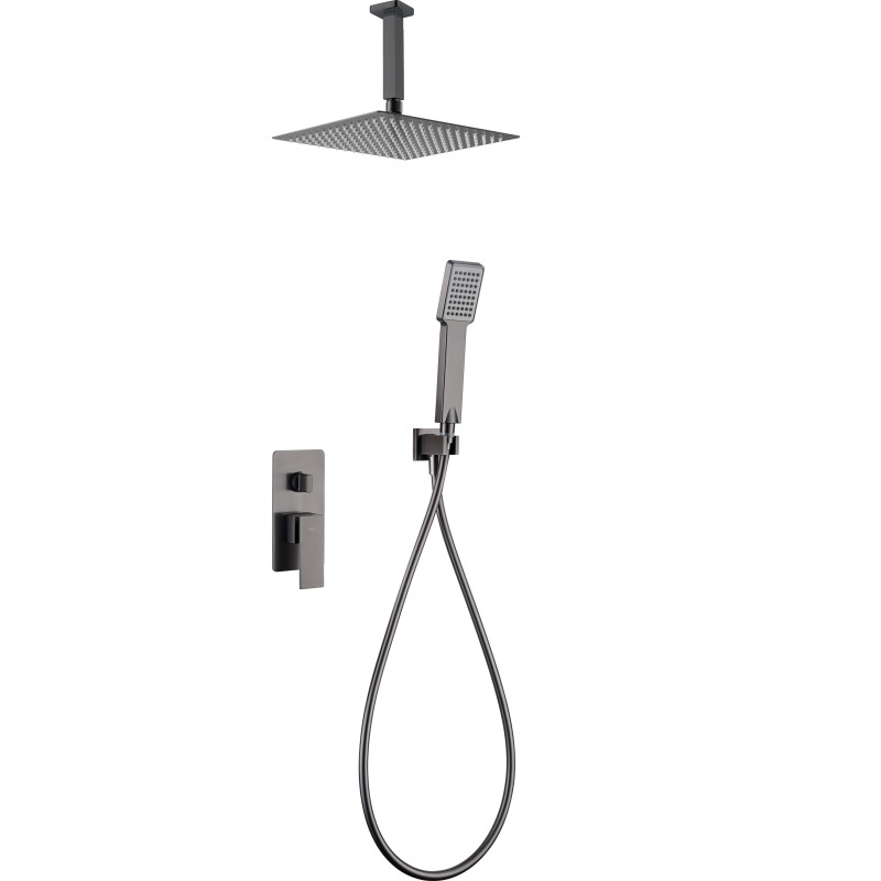 Imex Catania GPC061/BGM conjunto de ducha monomando empotrado 2 vías acabado negro metalizado