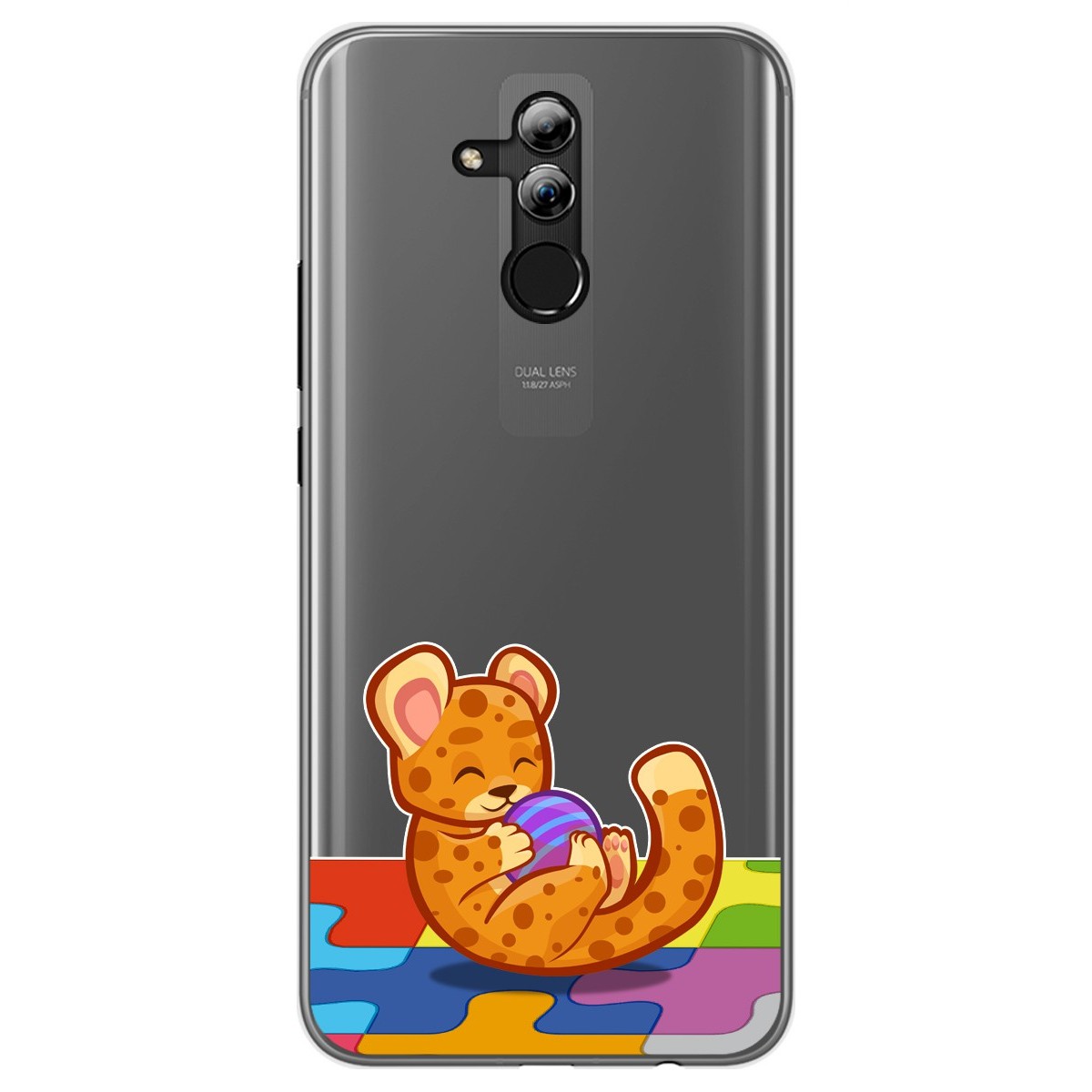 Tumundosmartphone Funda Gel Transparente para Huawei Mate 20 Lite diseño Leopardo Dibujos