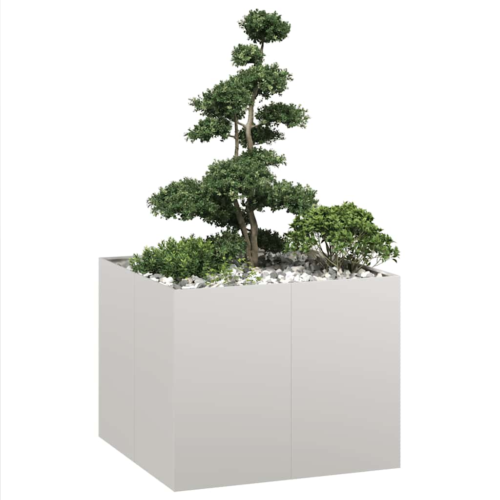 vidaXL Jardinera 100x100x80 cm acero inoxidable