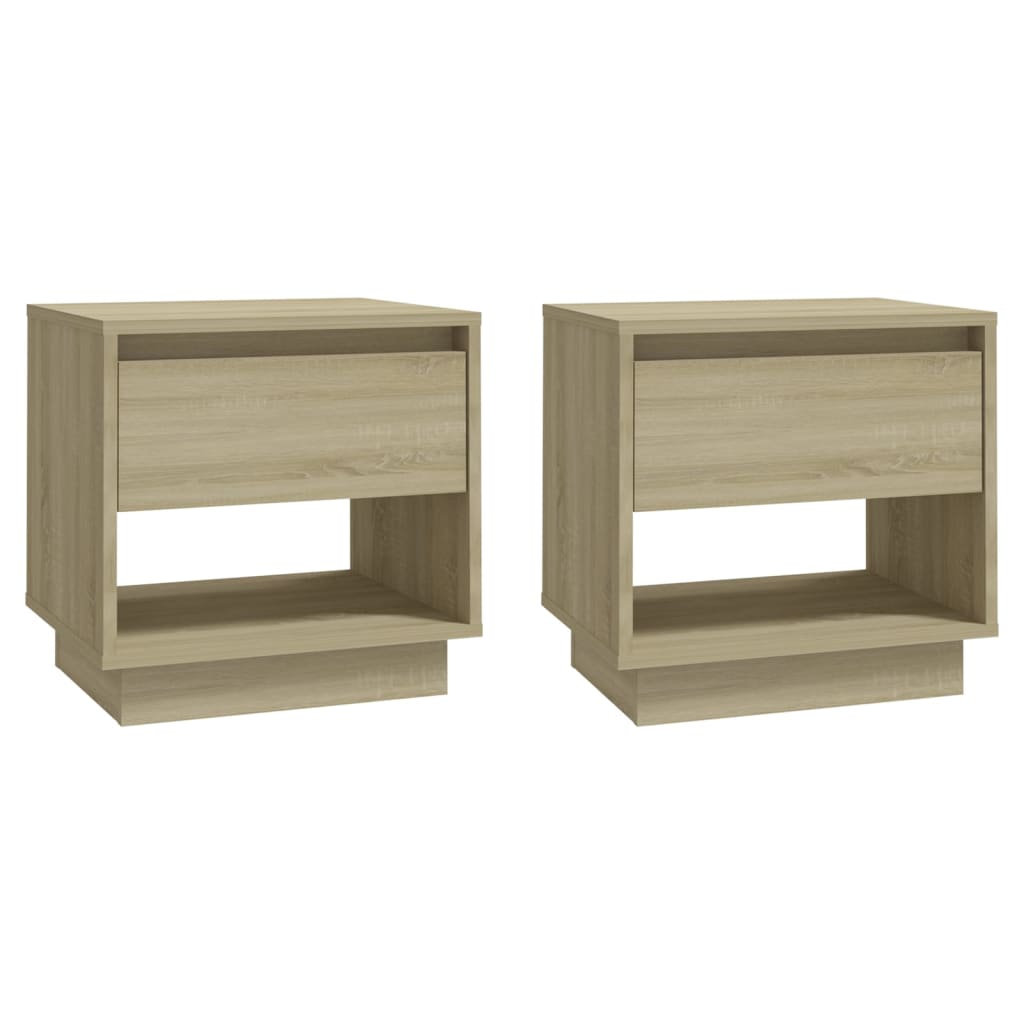 Vidaxl Mesitas de Noche 2 Unidades Madera Contrachapada 45x34x44 Cm Blanco